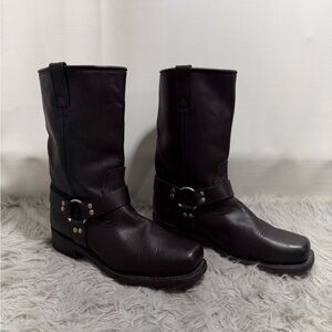 Neoprene boots Black Leather Motorcycle Boots